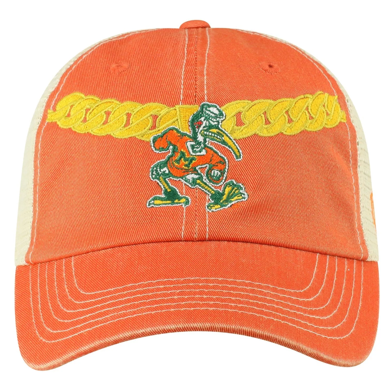 Miami Hurricanes TOW Orange "Turnover Chain" Mesh Adj. Hat Cap
