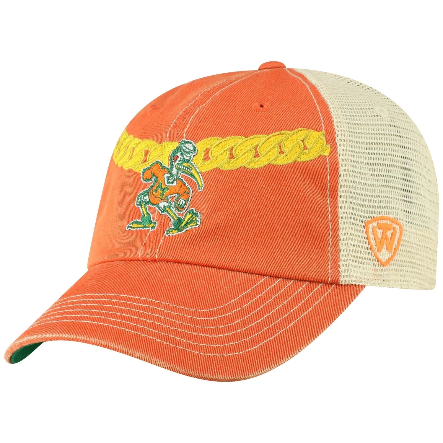 Miami Hurricanes TOW Orange "Turnover Chain" Mesh Adj. Hat Cap