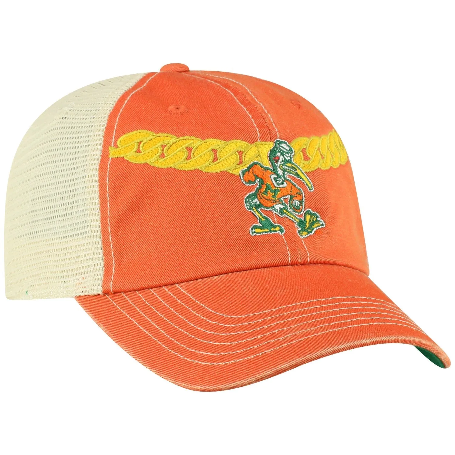 Miami Hurricanes TOW Orange "Turnover Chain" Mesh Adj. Hat Cap