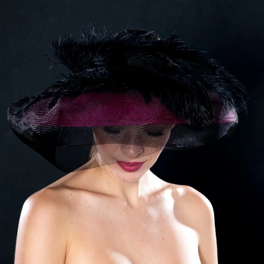 NA0045-Pink open top ladies dress hat