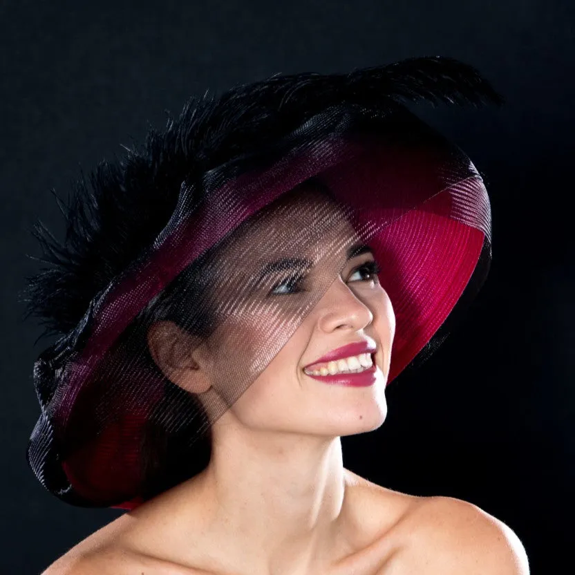 NA0045-Pink open top ladies dress hat