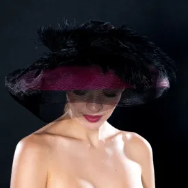 NA0045-Pink open top ladies dress hat