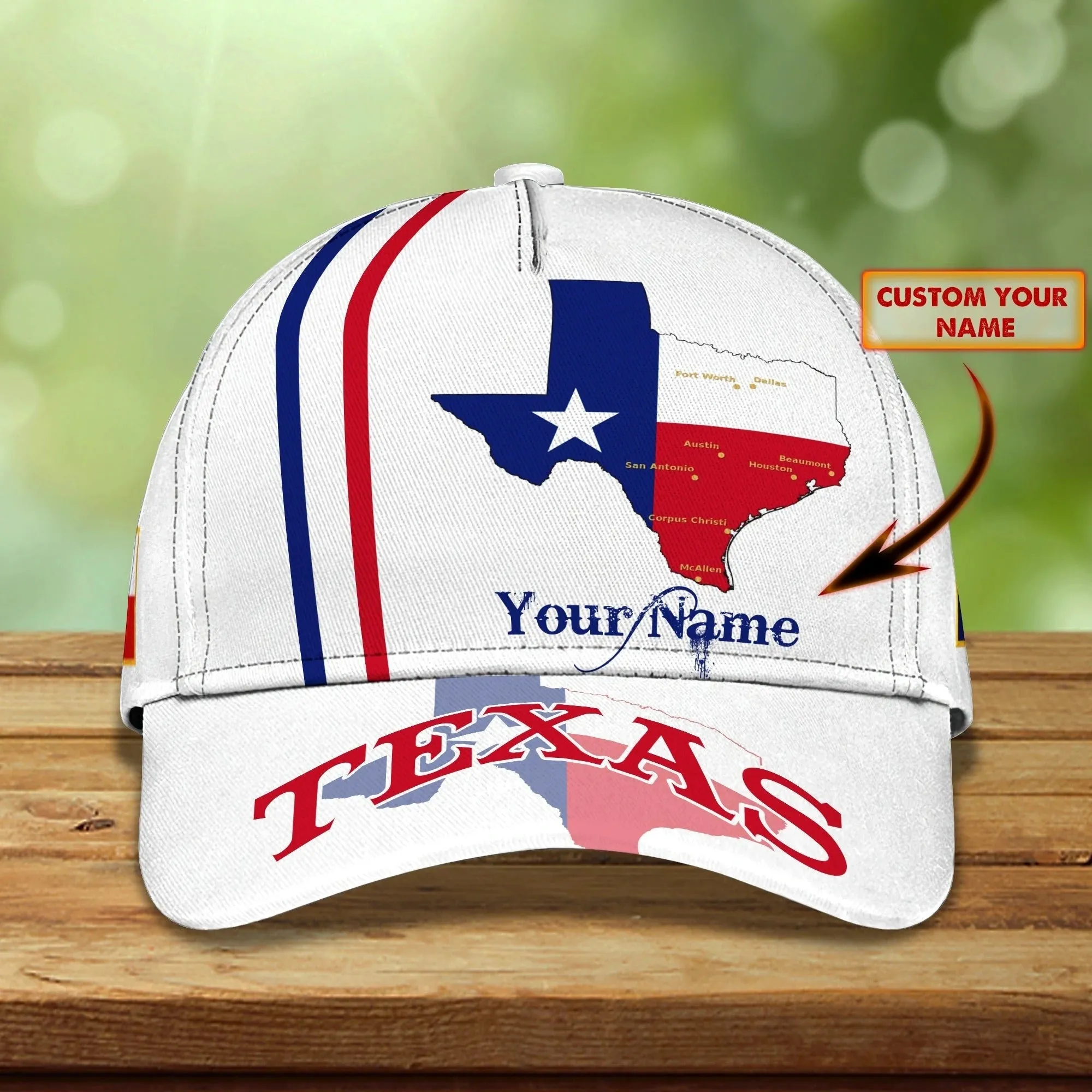 Personalized Texas Baseball 3D Cap, Texas Classic Full Print Cap Hat, American Texas Cap