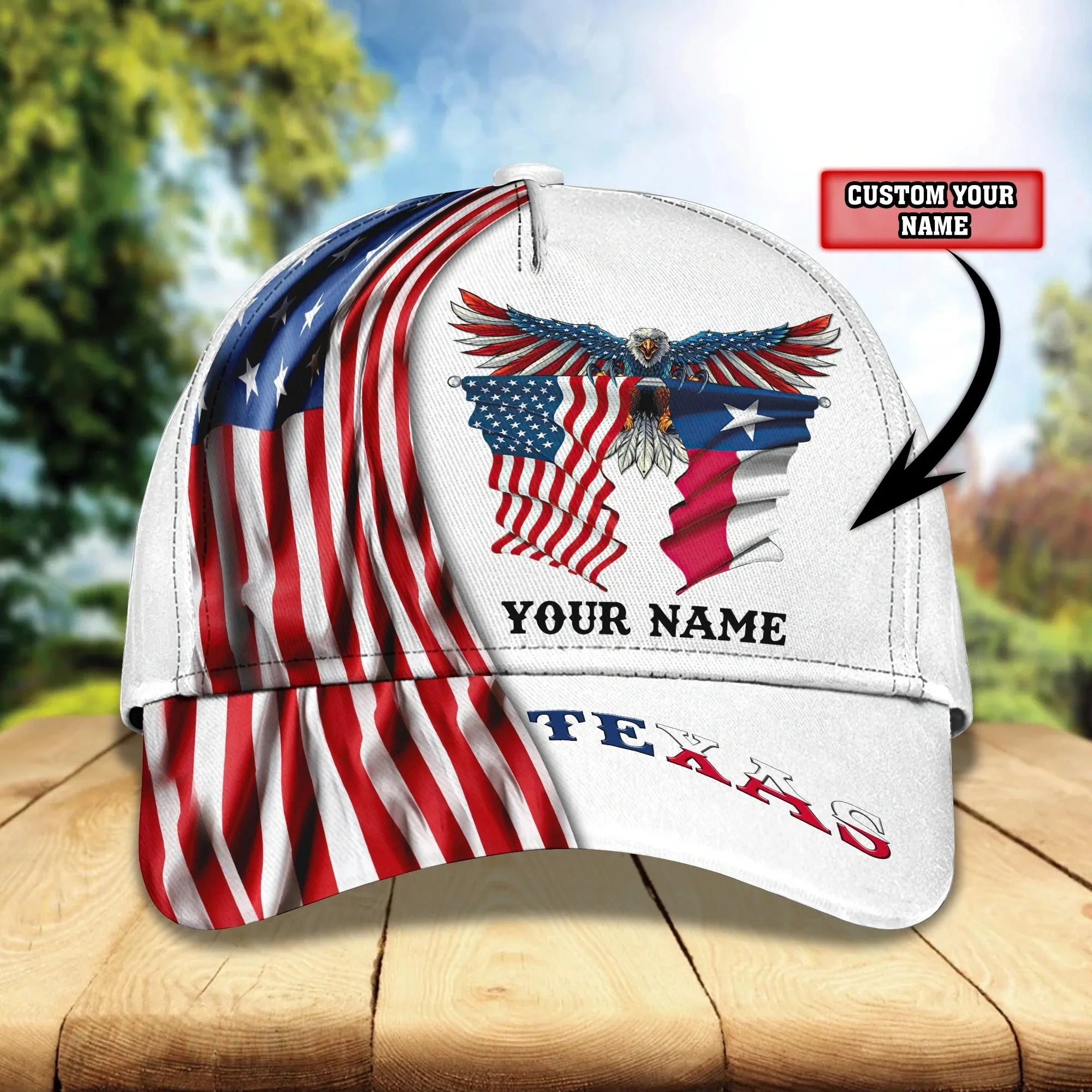 Personalized Texas Baseball 3D Cap, Texas Classic Full Print Cap Hat, American Texas Cap