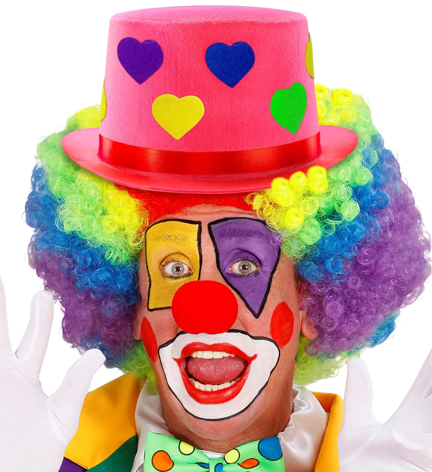 Pink Felt Top Hat With Hearts