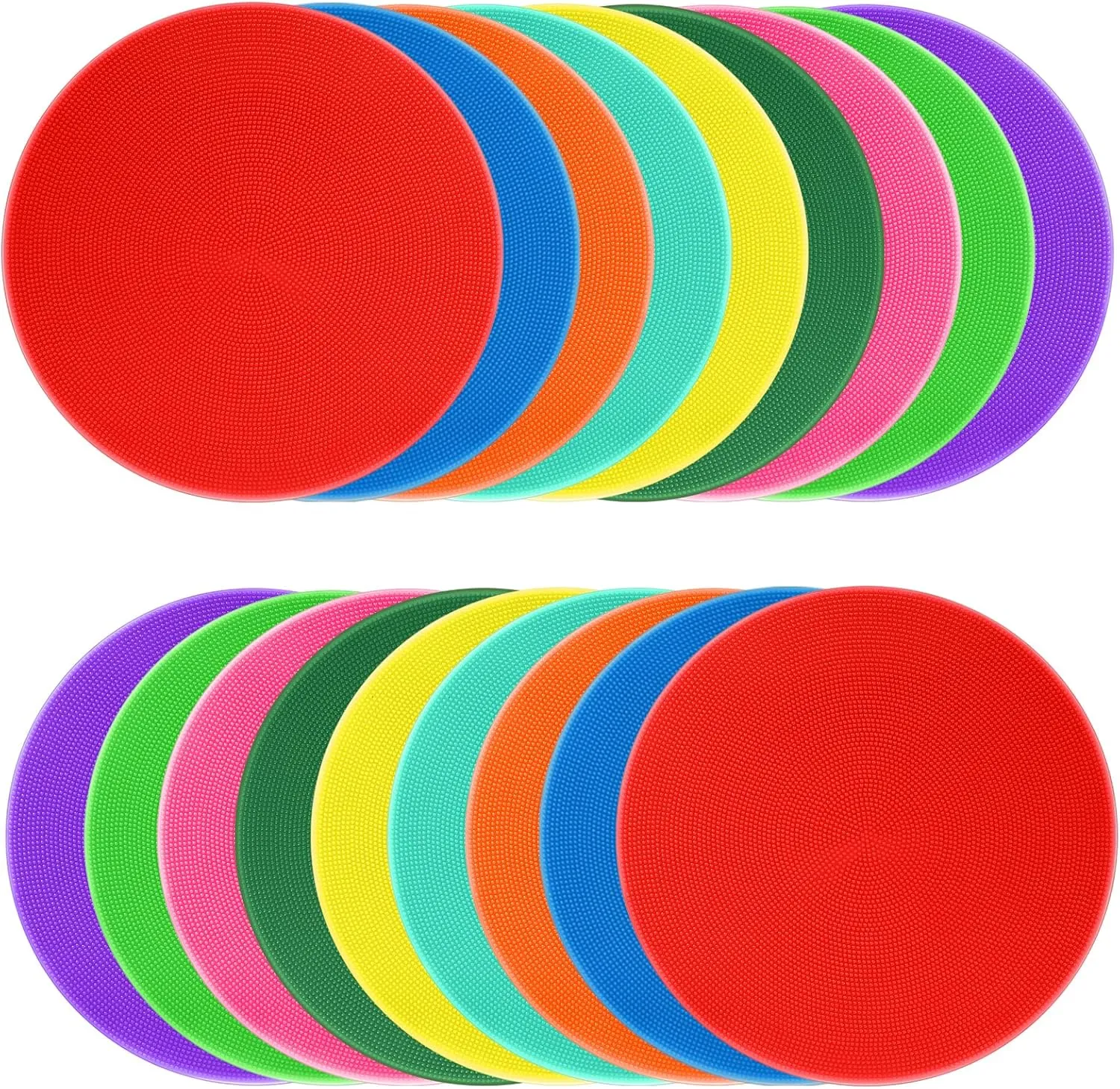 Poly Spots Spot Markers for Gym Floor 9 inch Flat Cones Non-Slip Rubber Floor Dots Circles for Kids Sports Soccer Basketball Agility Training Dance Classroom
