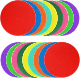 Poly Spots Spot Markers for Gym Floor 9 inch Flat Cones Non-Slip Rubber Floor Dots Circles for Kids Sports Soccer Basketball Agility Training Dance Classroom