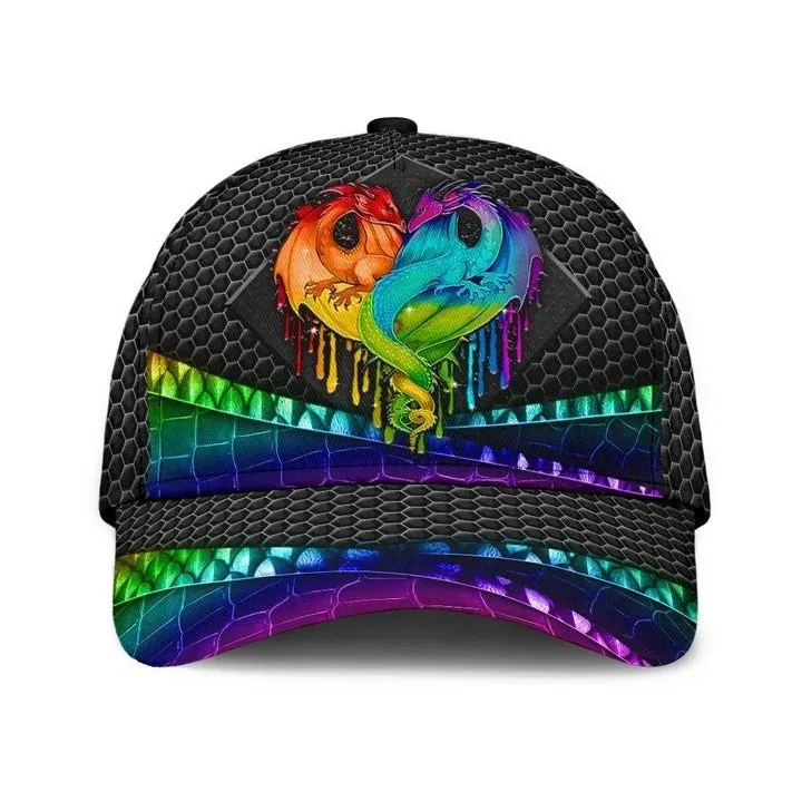 Pride Lesbian 3D Classic Cap, Black Jean Background Love Is Love LGBT Printing Baseball Cap Hat