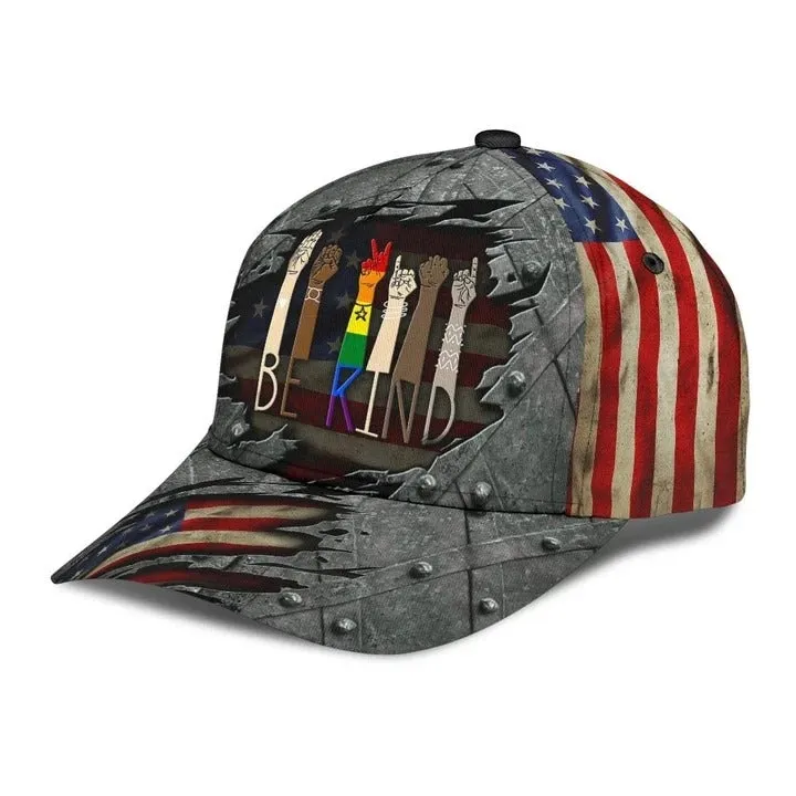 Pride Lesbian 3D Classic Cap, Black Jean Background Love Is Love LGBT Printing Baseball Cap Hat