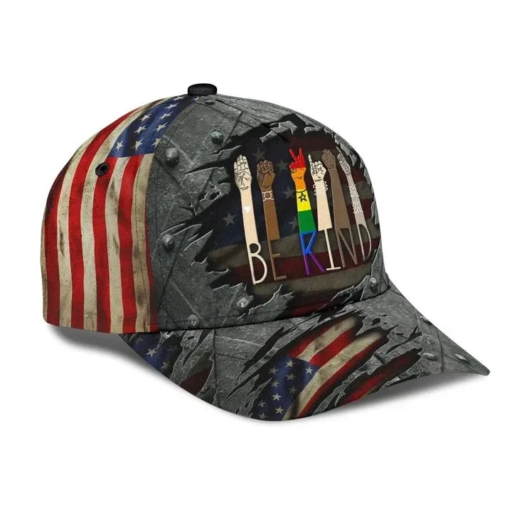 Pride Lesbian 3D Classic Cap, Black Jean Background Love Is Love LGBT Printing Baseball Cap Hat