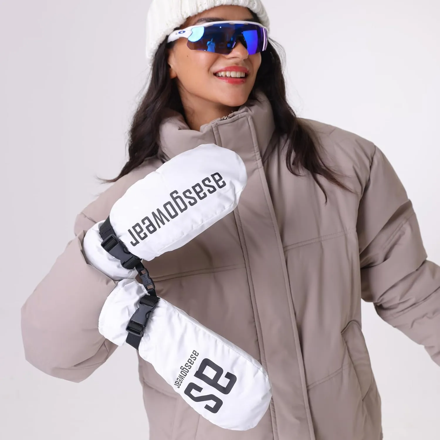 Ski Gloves Mittens for Women Snow Glove for Men Winter Stylish Windproof, Warm Fleece-Lined Skiing Snowboarding Sports Outdoors