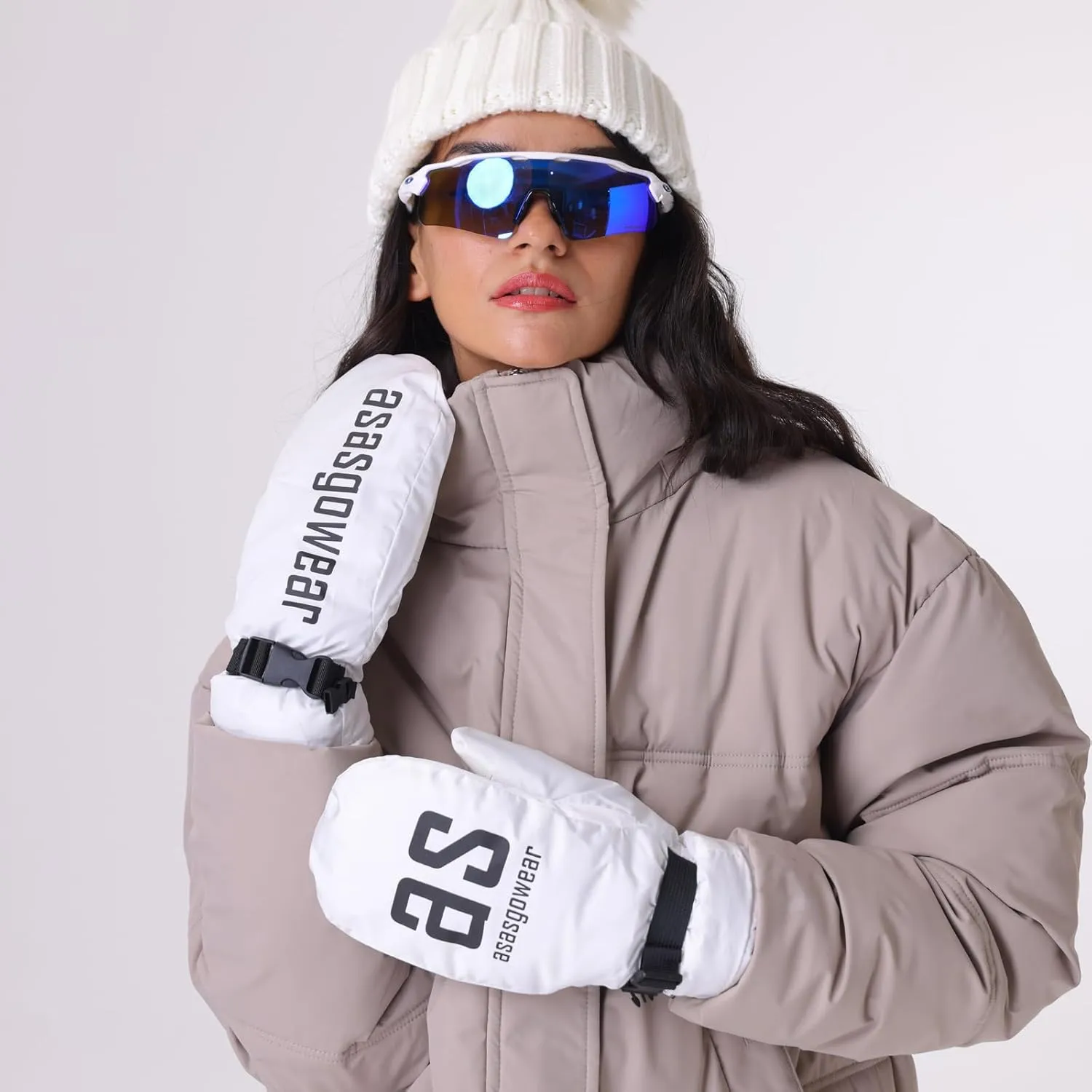 Ski Gloves Mittens for Women Snow Glove for Men Winter Stylish Windproof, Warm Fleece-Lined Skiing Snowboarding Sports Outdoors