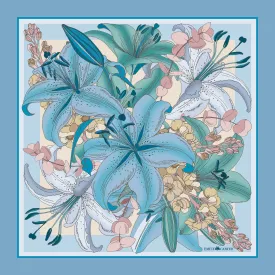 The Lily Bouquet Silk Scarf - Lilac | 65x65cm [Preorder]