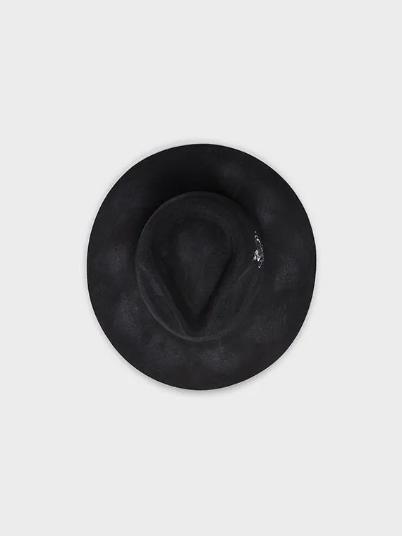 The Snake Fedora - Distressed Black