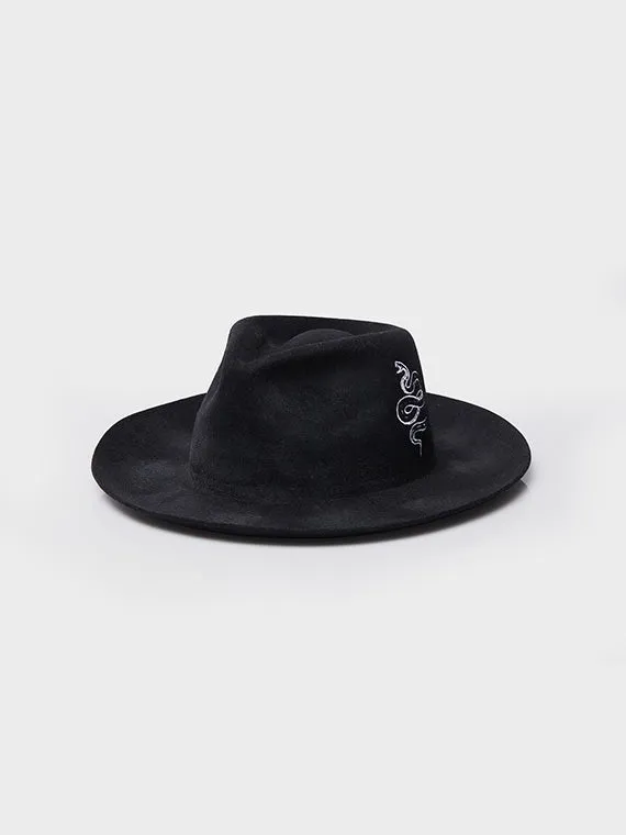 The Snake Fedora - Distressed Black