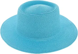 TOP HEADWEAR Floppy Brim Paper Braid Flat Top Fedora Panama Hat