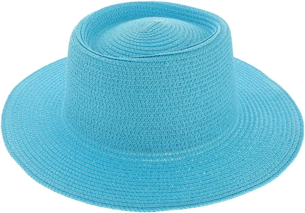 TOP HEADWEAR Floppy Brim Paper Braid Flat Top Fedora Panama Hat