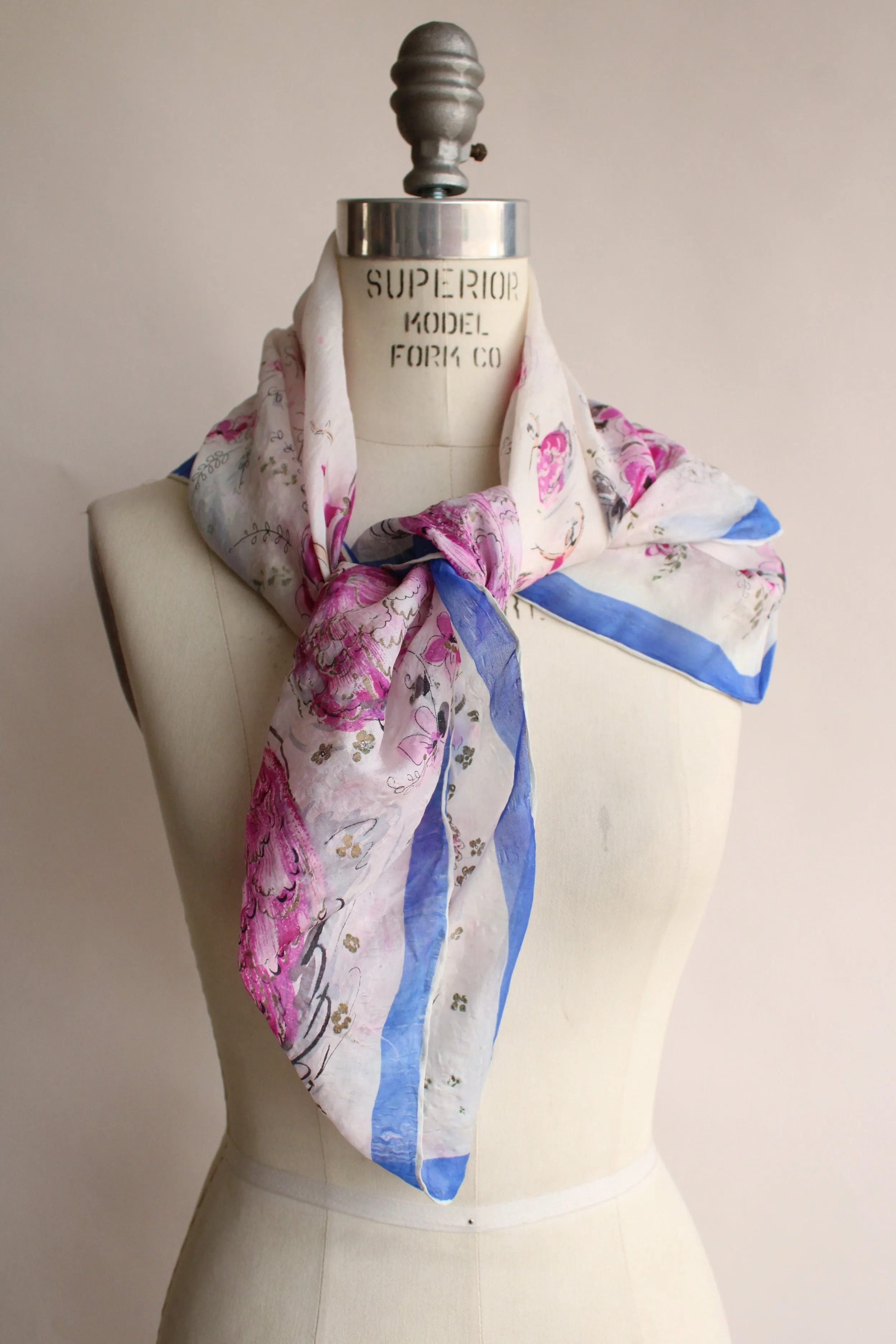 Vintage 1940s Ballerina Novelty Print Scarf