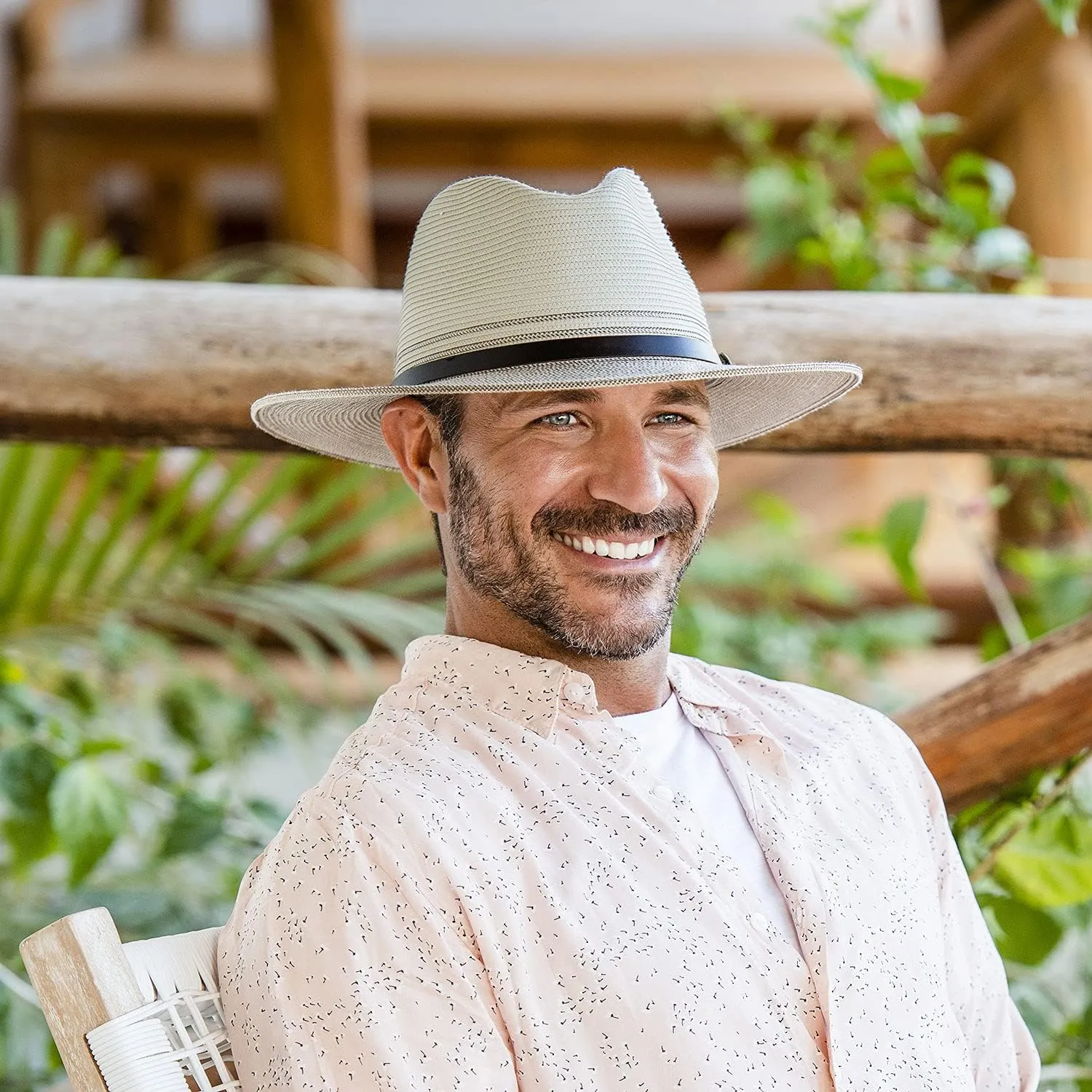 Wallaroo Hat Company Mens Carter Fedora  UPF 50  Sun Protection, Wide Brim, Packable Design and Adjustable Sizing