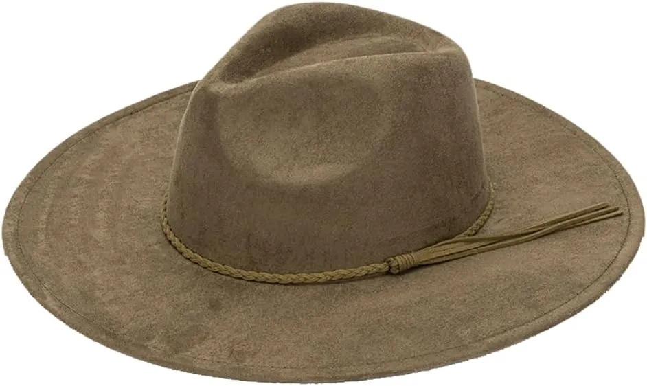 Wide Brim Suede Fedora Hats Unisex Classic Panama Hat Solid Retro Fedora 2025