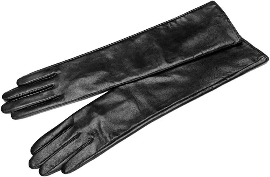 Womens Long Leather Gloves Winter Touchscreen Opera Evening Dress Driving Gloves