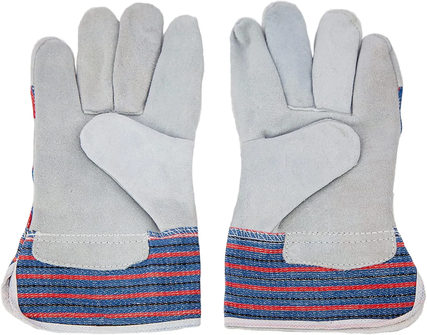 Work Leather Gloves with Cool Cotton Lined Backing Lightweight & Versatile Split Leather Safety Cuff Work Gloves