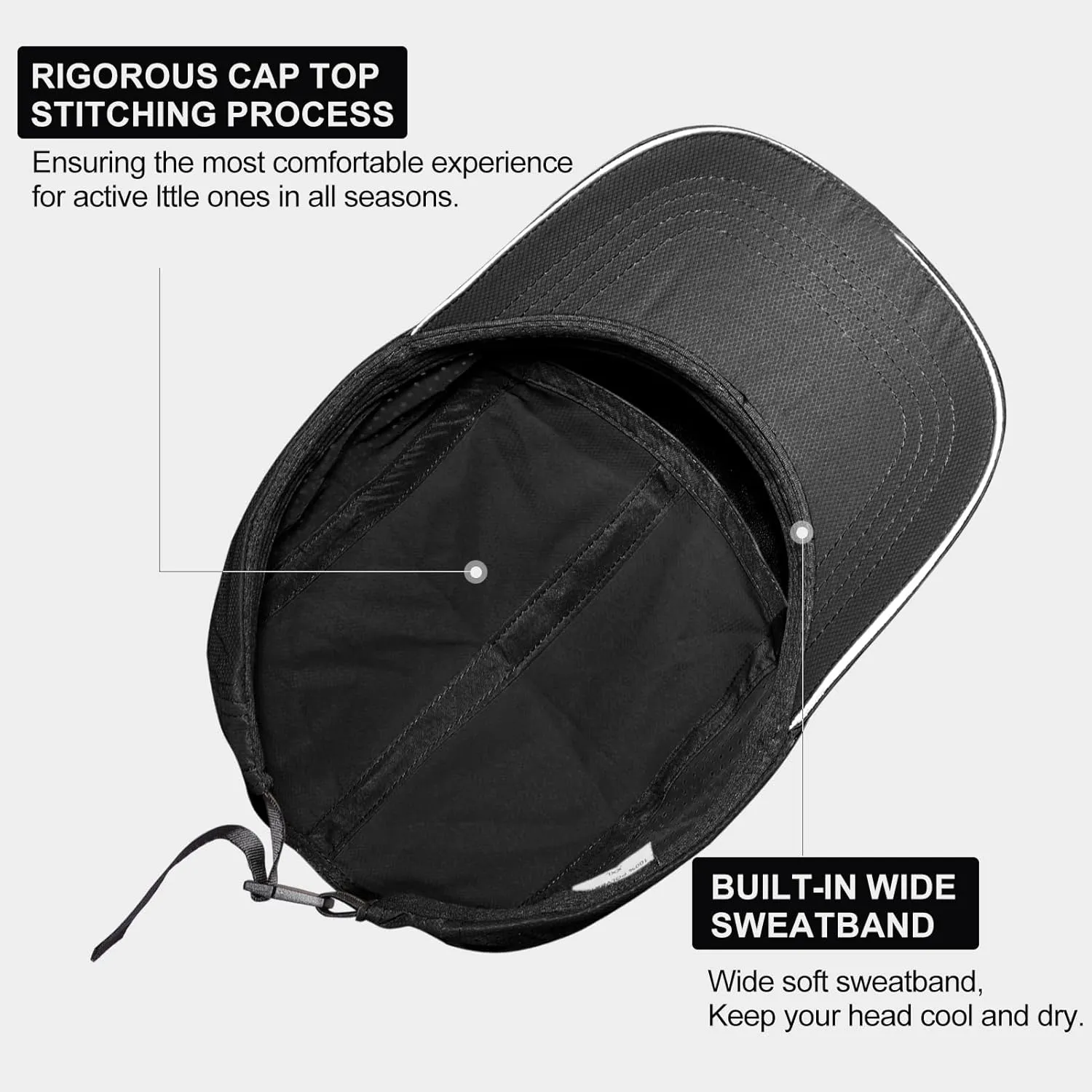 XXL Mens Quick Dry Baseball Cap Cooling Breathable Mesh Sports Cap Lightweight Run Hat with Reflective Trim