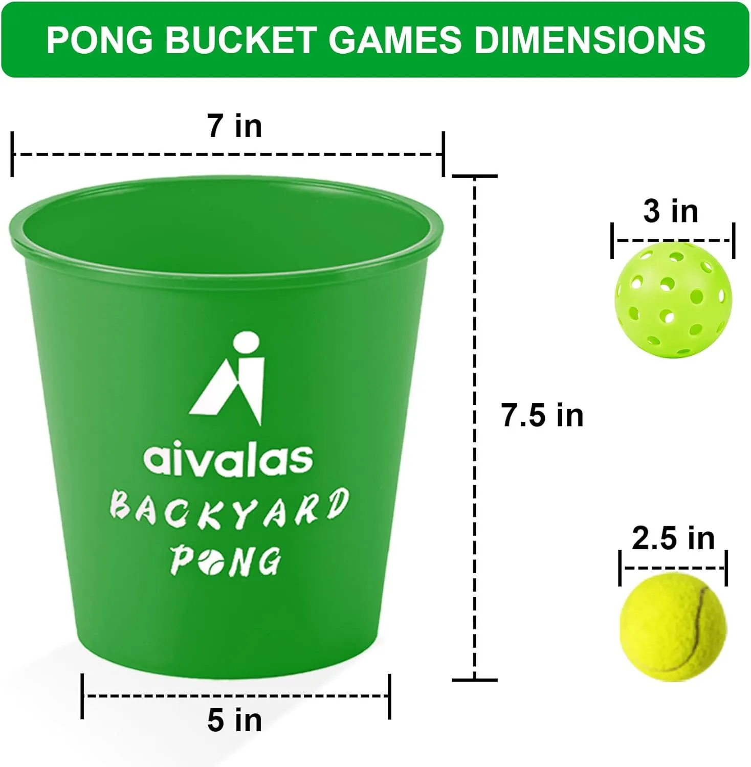 Yard Pong Outdoor Games, Giant Yard Games Set with 12 Buckets and Balls for Adults and Family, Toss Game Throwing Games for Beach, Camping, Lawn and Backyard